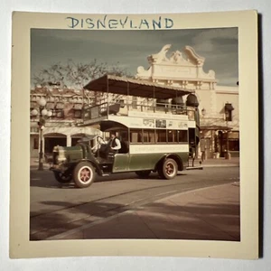 Vtg 1960s DISNEYLAND DOUBLE DECKER BUS Street Color Snapshot Photo - Picture 1 of 14
