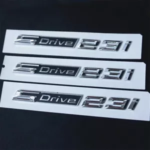 3x Silver SDrive 23i Chrome Plastic Emblem Decal Badge Sticker Z4 E86 N20 E89 GT - Foto 1 di 15