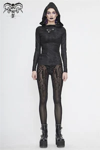 Mujer Punk Ajustado Calzas Ajustadas Empalme Transparente Elástico Negro Pantalones Diarios - Imagen 1 de 20