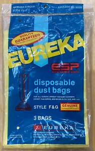 Genuine Eureka ~ Type F & G ~ Disposable Dust Bags ~ Pkg. of 3 Bags ~ Brand New - Picture 1 of 2