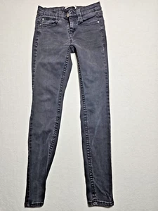 Mudd Womens Sz 5 FLx Stretch Distressed Jeans Black Mid Rise Skinny Pant - Picture 1 of 3