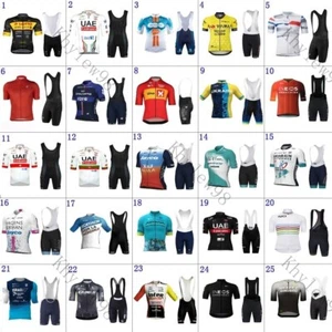 2025 Men's Cycling Jersey Suits Short Sleeves Team Bike Road Gel Bib Pants Set - Picture 1 of 52