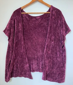 Carina Ricci (Italy) ruby velour knit sleeveless buttonless knit vest one size - Picture 1 of 9