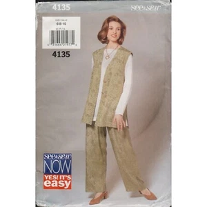 Butterick See & Sew 4135 längliche Weste, Tunika & Hose Muster Größe wählbar ungeschnitten - Bild 1 von 7