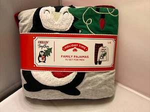 Women Size L Pajama Set Christmas Holiday PJ Tree Penguin 2-Piece - Picture 1 of 12