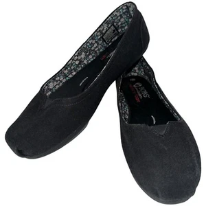EUC Bobs From Skechers Black Canvas Slip on Shoes Size 8.5 Memory Foam Cushion - Picture 1 of 14