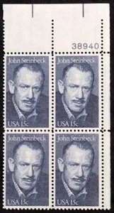 US Plate Blocks Stamps #1773 ~ 1979 15c Literary Arts: John Steinbeck MNH SP2503 - Picture 1 of 1