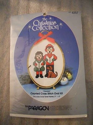 Vtg 1986 Paragon Needlecraft Christmas Collection "Carolers" Cross Stitch Kit Foto 1 de 3