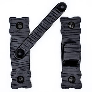 Cerradura de pestillo de barra de 3,5" para puertas o portones hierro martillado rústico negro hecha a mano - Imagen 1 de 6