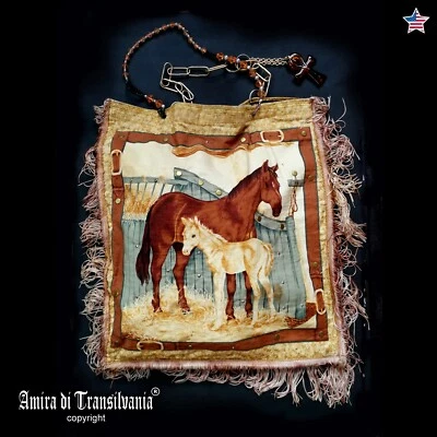 vintage bag woman fashion brand accessories shoulder hand handbag handle horse - Image 1 of 4