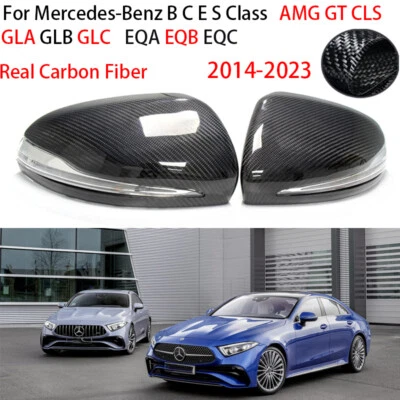 Чехлы на зеркала из углеродного волокна для Mercedes Benz B C E класса S AMG GT CLS GLA B C - Изображение 1 из 4