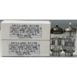 1MP ECC88 6DJ8 Mullard made in Gt.Britain Amplitrex tested #255140 255148 - Picture 1 of 7