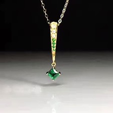 3.5Ct Emerald & Diamond 14k Yellow Gold Over Earrings & Pendant Necklace   