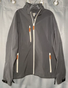 Clique Jacket Mens Large Lined Gray Full Zip Pockets Long Sleeve Orange Pulls - Picture 1 of 20