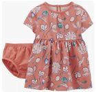 Carter's Baby Girls' Orange Floral A-Line Dress with Panty Size 18M NWT