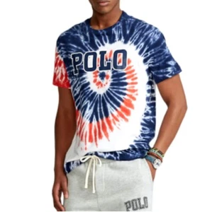Camiseta POLO Ralph Lauren Para Hombres GRANDE Y ALTO Única TIE DYE Deletrear LOGO Algodón - Imagen 1 de 8