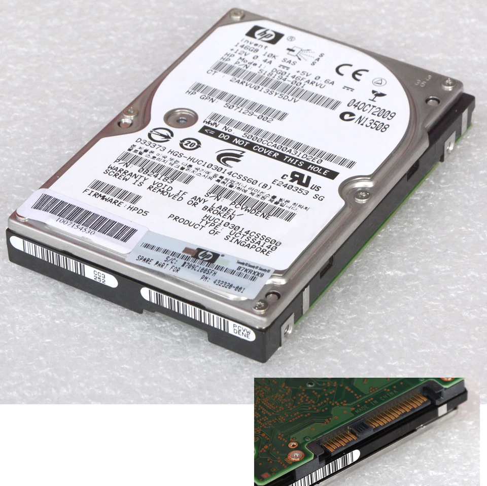 147GB HP SAS 6.25cm 2.5" HDD Hard Drive 518194-001 HGS-HUC103014CSS60 MAR-6 - Image 1 of 1