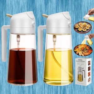 2Pcs 16oz Oil Sprayer 2 in 1 Spray Pour Olive Oil Dispenser Kitchen Oil Can - Picture 1 of 8