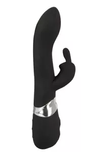 Silikon Rabbit-Vibrator schwarz 7 Vibration Klitoris Frauen Sex-Spielzeug 21cm - Bild 1 von 8