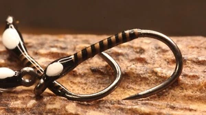 3 x Wicked white Quilled Buzzer FLIES Size 12 Barbless HOOKS , - Picture 1 of 4
