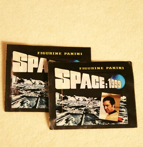 Paquete de 2 tarjetas adhesivas vintage 1979 SPACE 1999 PANINI sin abrir sin deportes - Imagen 1 de 2