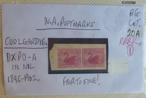 ANTIGUO MATASELLOS DEL OESTE AUSTRALIA EN SELLO DE CISNE COOLGARDIE DBL P/M - Imagen 1 de 1