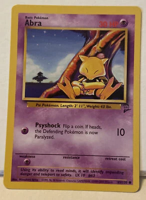 Abra Base Set 65/130, Base Set 2 Pokémon TCG 2000 Never Played - Image 1 of 4