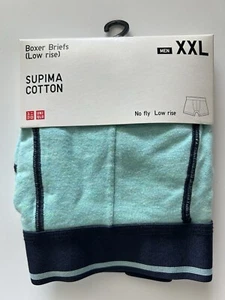 NWT UNIQLO Men's Low Rise Boxer Briefs Supima Cotton -Size XXL No Fly Blue - Picture 1 of 4
