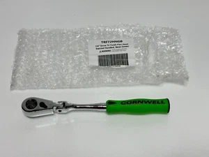 NEW Cornwell USA TRF72HNGB 1/4” Drive 72 Tooth Flex Head Ratchet Neon Green Soft - Picture 1 of 9