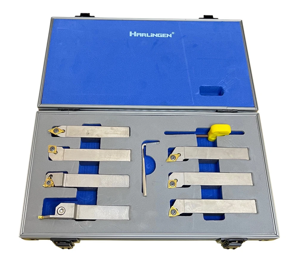 7PC 20MM SHANK INDEXABLE LATHE TURNING TOOL SET HARLINGEN NICKEL RDGTOOLS - Image 1 of 1