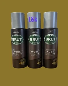 BRUT Original Deodorant Spray MUSK For Men, 200ml { 3 Bottles} - Picture 1 of 2