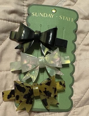 Juego de 3 moños de pelo acrílico Sunday State Barrett’s nuevos con etiquetas Foto 1 de 3