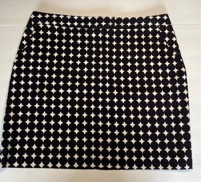 Larry Levine Navy/White Polka Dot Mini Skirt-Golf Skirt Size 14 - Image 1 of 4