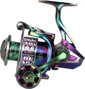 Fishing Reel, Colorful Aluminum Frame Spinning Reels with - 12+1 Stainless BB, O - Picture 1 of 12