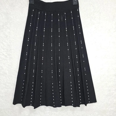 H&M Women's Midi Knit Black A-line Skirt With Elastic Waistband Size XS - Image 1 of 4