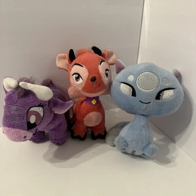 Vintage Y2K Neopets Lot Of 3 Blue Kadoatie Plush Cat Red LXI Purple Kau - Image 1 of 4