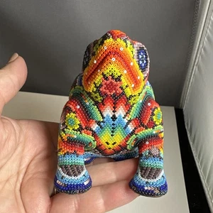 Vintage Huichol Skulptur ￼Mexikanische Volkskunst Perle Perlen Figur Frosch - Bild 1 von 18