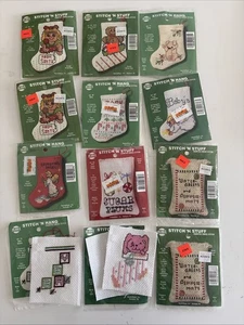 Kit de Medias X Puntada Navidad Lote 12 3" Mini Adornos NMI Puntada N Colgar NUEVO - Imagen 1 de 7