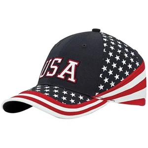 MG Washed Cotton Twill Stars & Stripes USA Ball Cap Hat USA Flag Cap - Picture 1 of 3