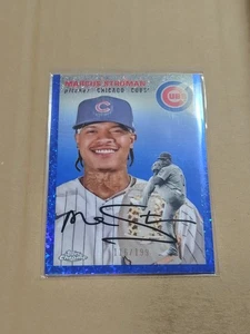 2023 Topps Chrome Platinum Marcus Stroman Blue Mini Diamond Refractor /199 Cubs - Bild 1 von 5