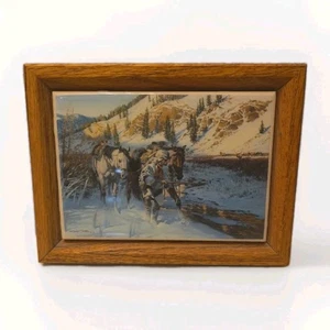 Gary Carter "Aux Aliments Du Pays" STAMPA quadro con cornice piastrelle arte cavallo occidentale - Foto 1 di 6