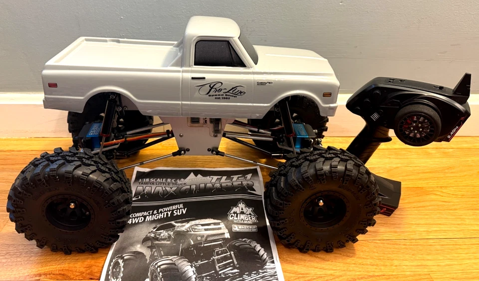 Tamiya TLT-1 Crawler Truck LiPo ESC 1972 Chevy C10 4WD 4WS RTR 12.5" WB Vintage - Image 1 of 4