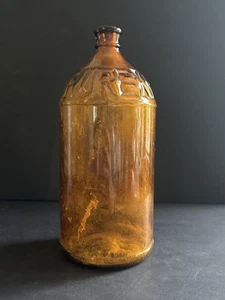 Vtg Dark Amber Brown Glass Purex Bottle Fall Autumn Decor - Picture 1 of 22