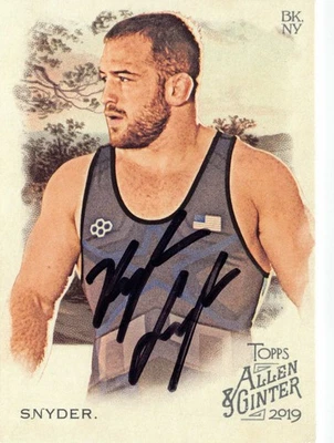 Kyle Snyder autographed trading card 2019 Topps Allen Ginters 158 Wrestling NCAA - Image 1 of 3