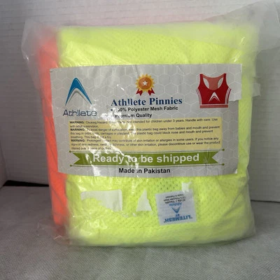 Kids Scrimmage Pinnies Set of 12 Jerseys for Children Youth Orange Yellow New  - Image 1 of 4