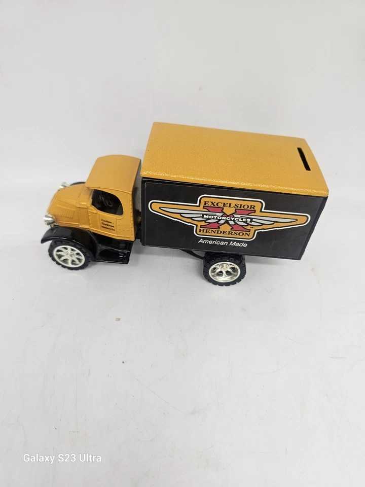 Banco de metal fundido a presión Mack Truck 1935 Excelsior-Henderson motocicletas raro Foto 1 de 4