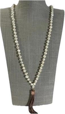 Colar Declaração Real Preals Tessel Longo Clássico Assinado Casa Branca Preto Mkt - Imagem 1 de 4