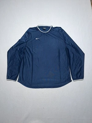 Nike Men's Long Sleeve Breathable Sports Shirt Tg L Dark Blue - Imagen 1 de 4