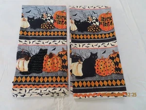 Juego de 2 NUEVAS Toallas de Plato Rachel Zoe Otoño Halloween Truco o Trato - Imagen 1 de 7