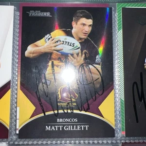 Matt Gillett Signed 2016 Traders Black Parallel NRL card Brisbane Broncos - Picture 1 of 1
